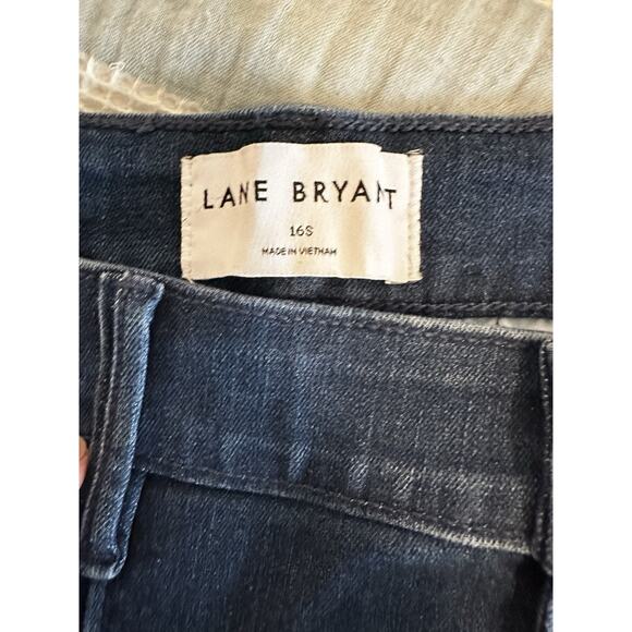 New Lane Bryant Signature Fit Wide Leg High Rise 16 S Denim Dark Blue Jeans NWT - Picture 5 of 8
